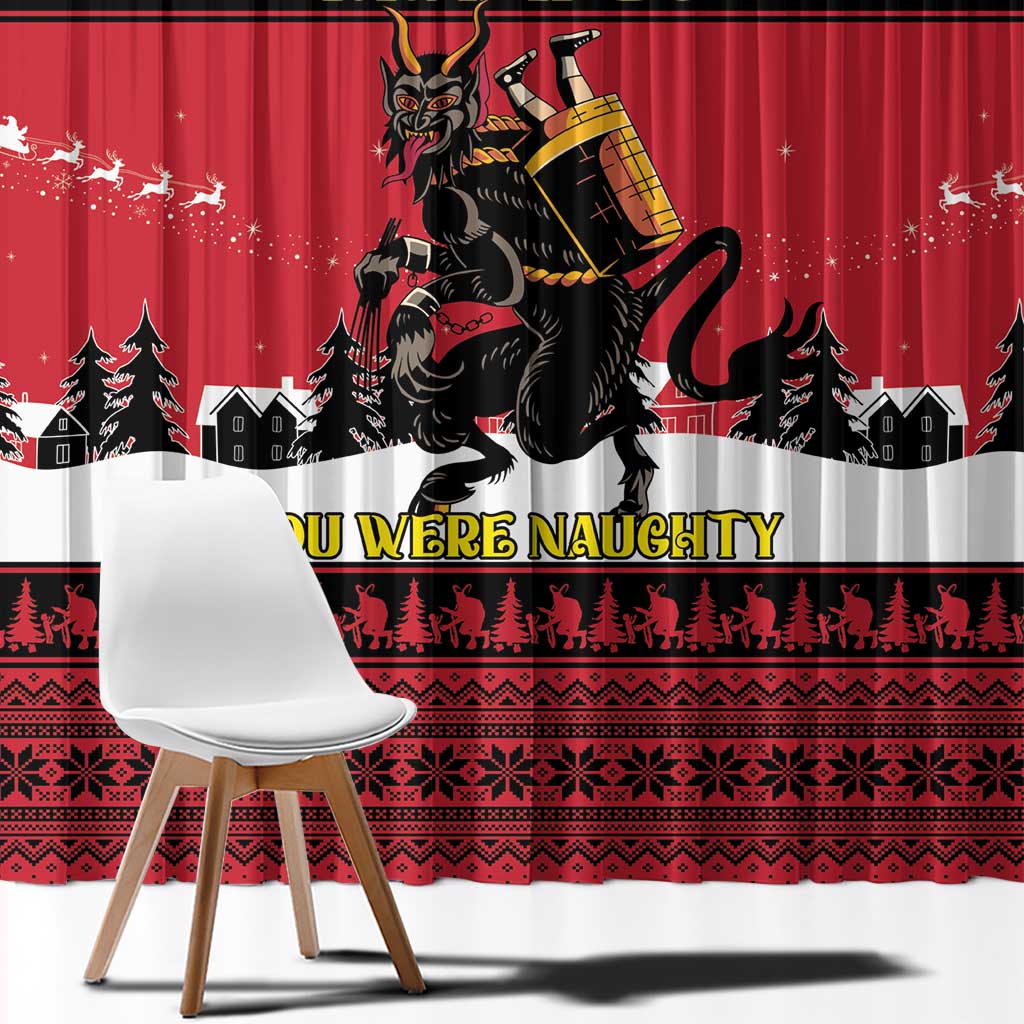 Austria Christmas Window Curtain Krampus You Were Naughty - Wonder Print Shop