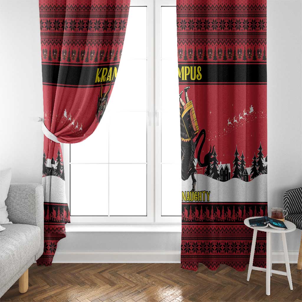 Austria Christmas Window Curtain Krampus You Were Naughty - Wonder Print Shop