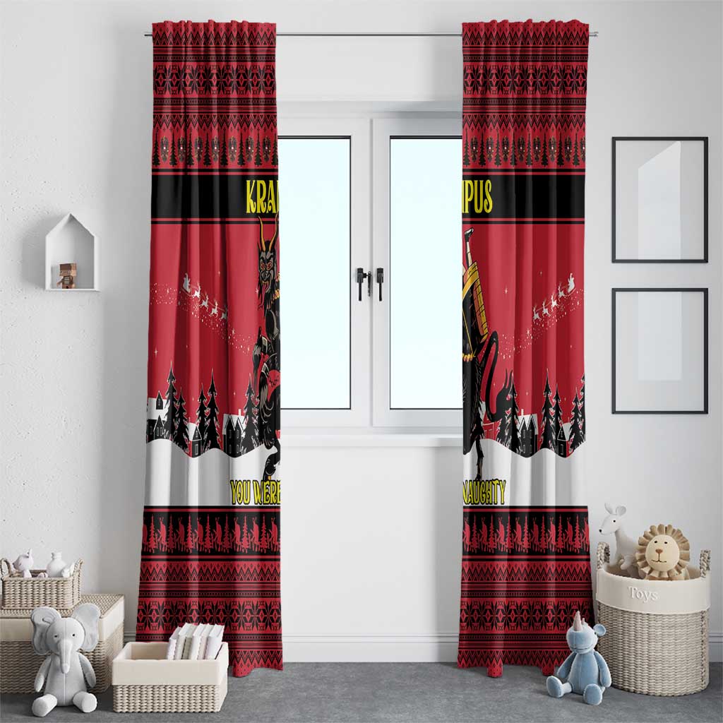 Austria Christmas Window Curtain Krampus You Were Naughty - Wonder Print Shop
