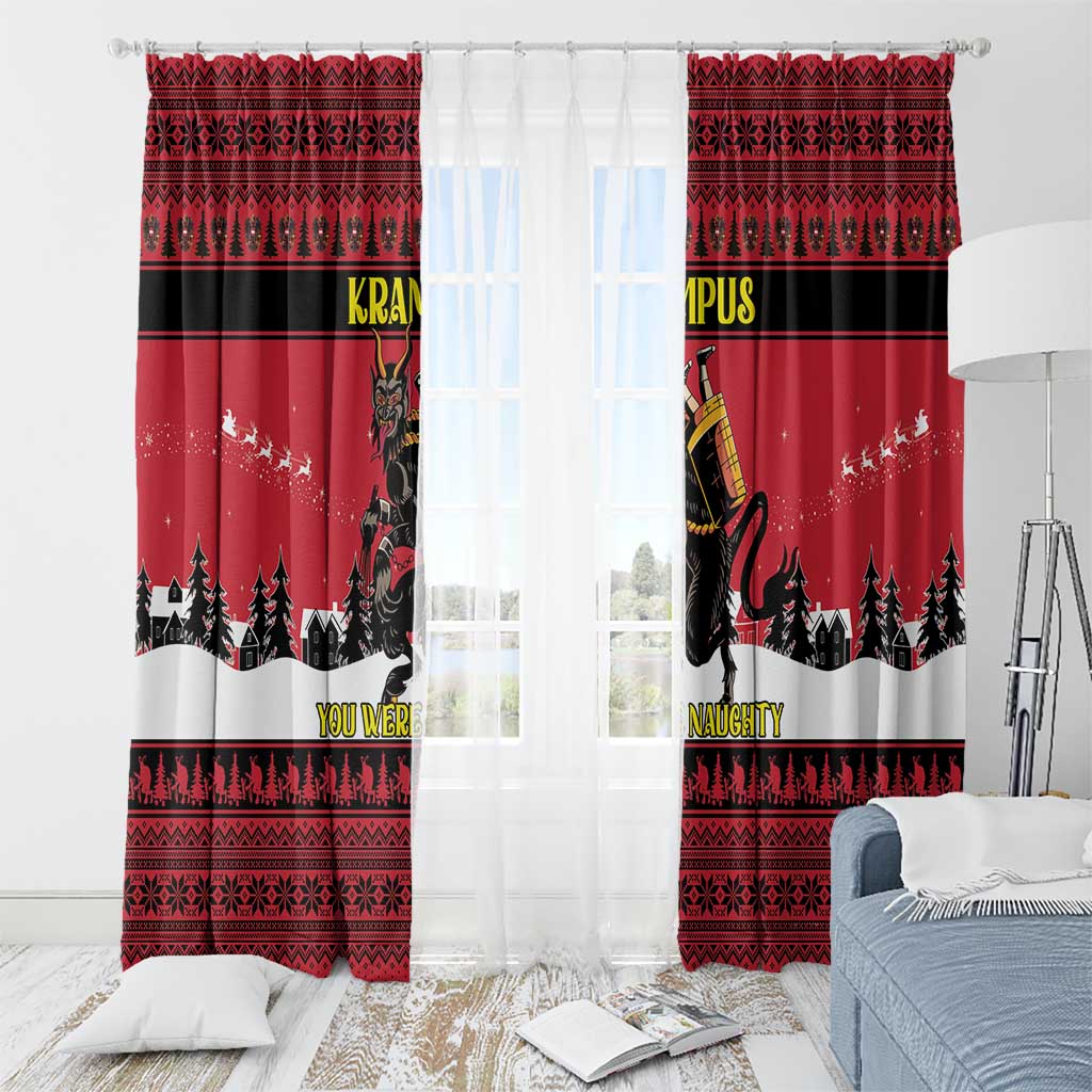 Austria Christmas Window Curtain Krampus You Were Naughty - Wonder Print Shop