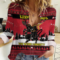 Austria Christmas Women Casual Shirt Krampus You Were Naughty - Wonder Print Shop