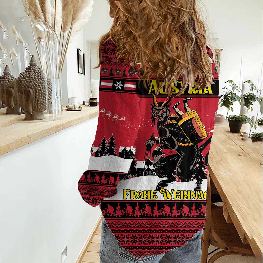 Austria Christmas Women Casual Shirt Krampus You Were Naughty - Wonder Print Shop