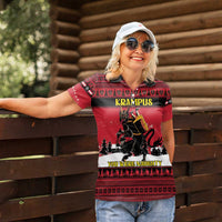 Austria Christmas Women Polo Shirt Krampus You Were Naughty - Wonder Print Shop
