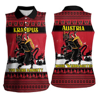 Austria Christmas Women Sleeveless Polo Shirt Krampus You Were Naughty - Wonder Print Shop