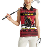 Austria Christmas Women Sleeveless Polo Shirt Krampus You Were Naughty - Wonder Print Shop