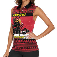 Austria Christmas Women Sleeveless Polo Shirt Krampus You Were Naughty - Wonder Print Shop