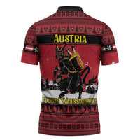 Austria Christmas Zipper Polo Shirt Krampus You Were Naughty - Wonder Print Shop