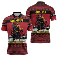 Austria Christmas Zipper Polo Shirt Krampus You Were Naughty - Wonder Print Shop