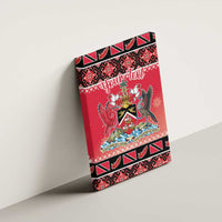 Personalized Trinidad and Tobago Christmas Canvas Wall Art Coat Of Arms Seamless Pattern - Wonder Print Shop