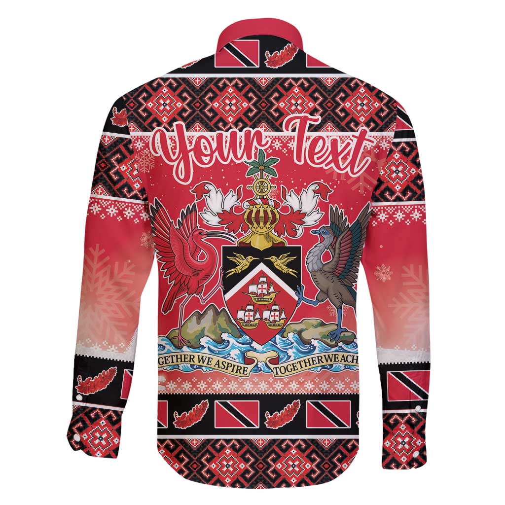 Personalized Trinidad and Tobago Christmas Family Matching Puletasi and Hawaiian Shirt Coat Of Arms Seamless Pattern - Wonder Print Shop