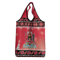 Personalized Trinidad and Tobago Christmas Grocery Bag Coat Of Arms Seamless Pattern