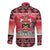 Personalized Trinidad and Tobago Christmas Long Sleeve Button Shirt Coat Of Arms Seamless Pattern - Wonder Print Shop