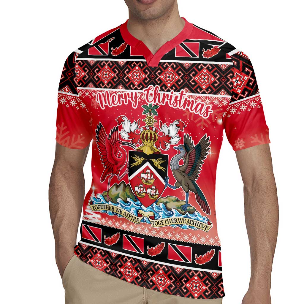 Personalized Trinidad and Tobago Christmas Rugby Jersey Coat Of Arms Seamless Pattern - Wonder Print Shop