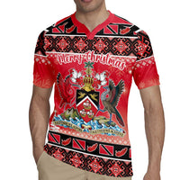 Personalized Trinidad and Tobago Christmas Rugby Jersey Coat Of Arms Seamless Pattern - Wonder Print Shop