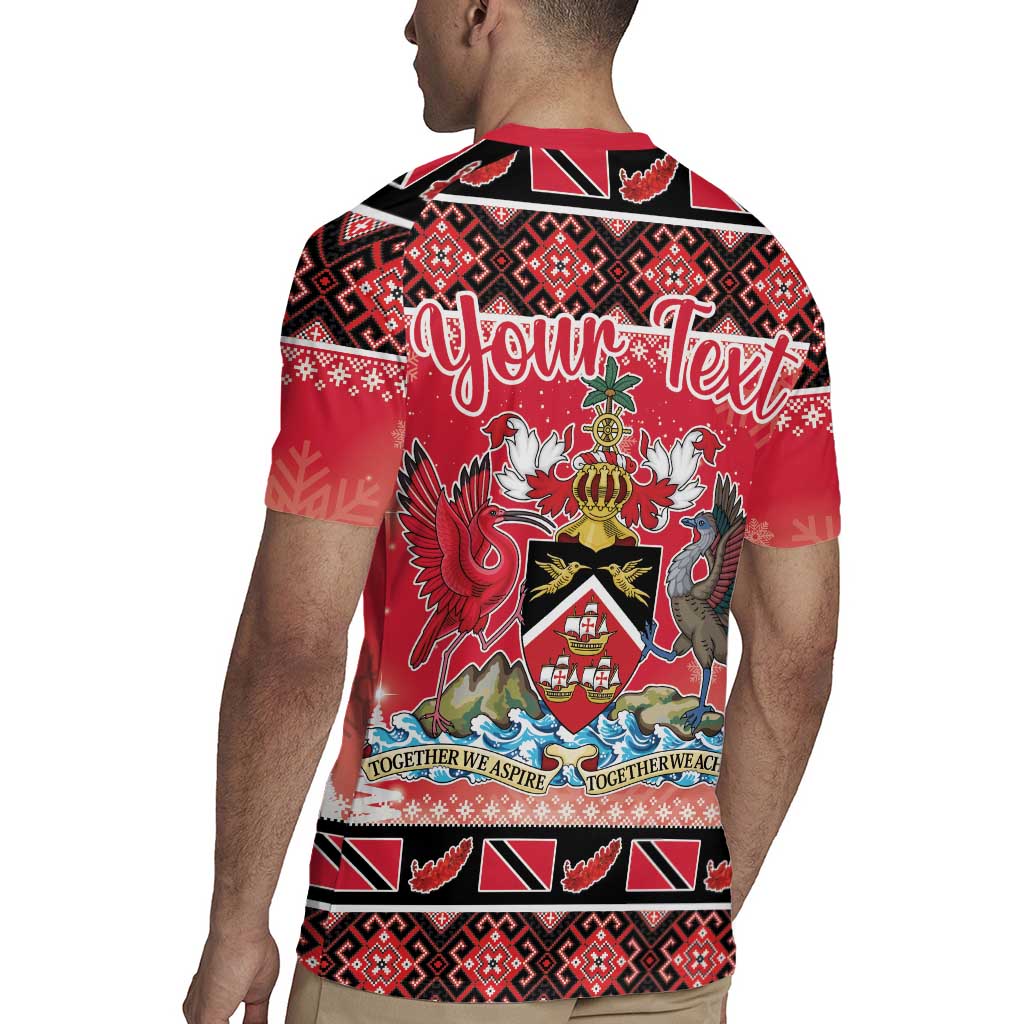 Personalized Trinidad and Tobago Christmas Rugby Jersey Coat Of Arms Seamless Pattern - Wonder Print Shop