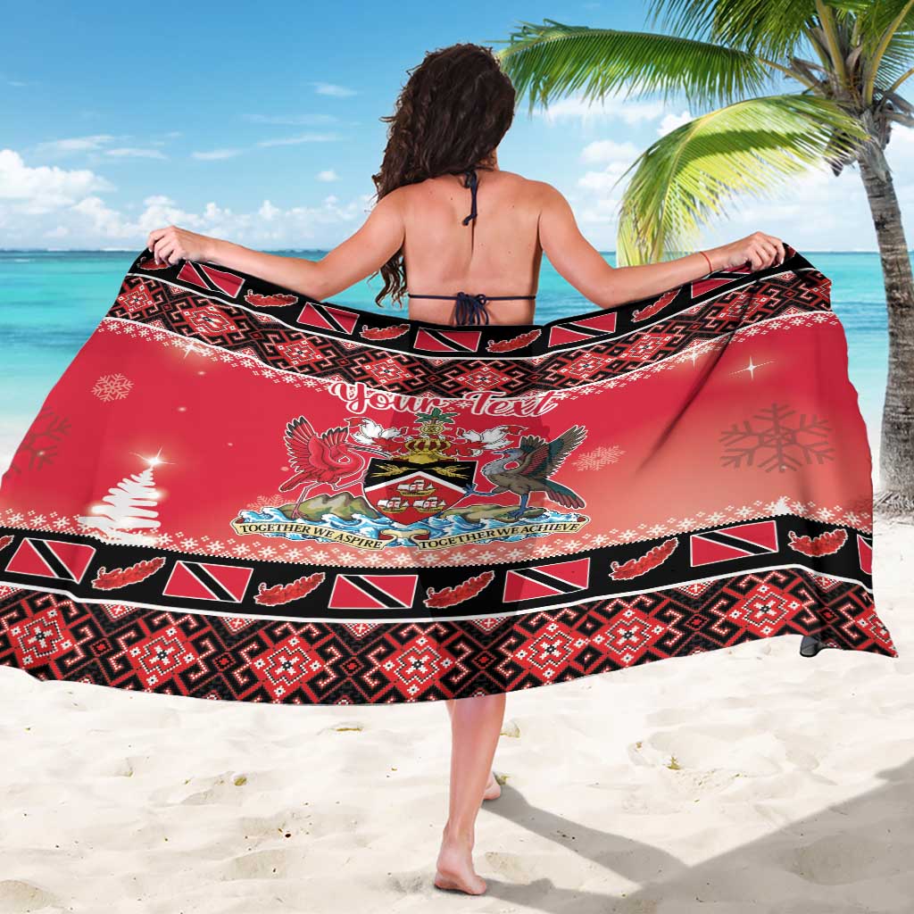 Personalized Trinidad and Tobago Christmas Sarong Coat Of Arms Seamless Pattern - Wonder Print Shop