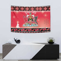 Personalized Trinidad and Tobago Christmas Tapestry Coat Of Arms Seamless Pattern - Wonder Print Shop