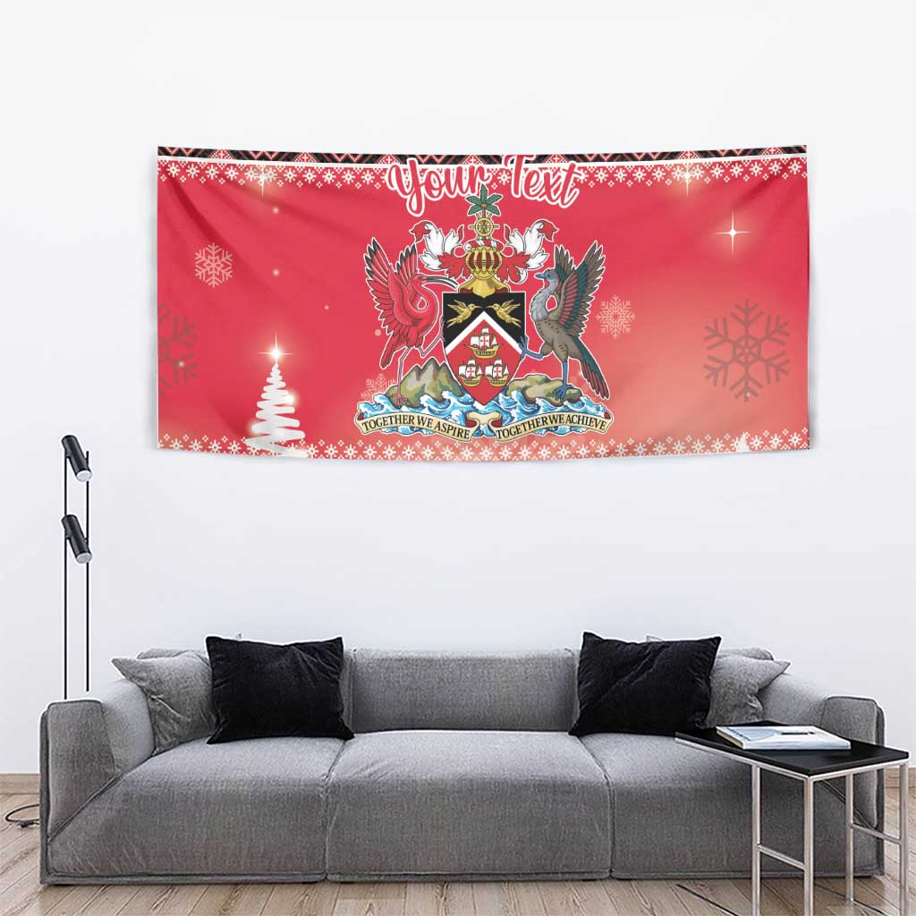 Personalized Trinidad and Tobago Christmas Tapestry Coat Of Arms Seamless Pattern - Wonder Print Shop