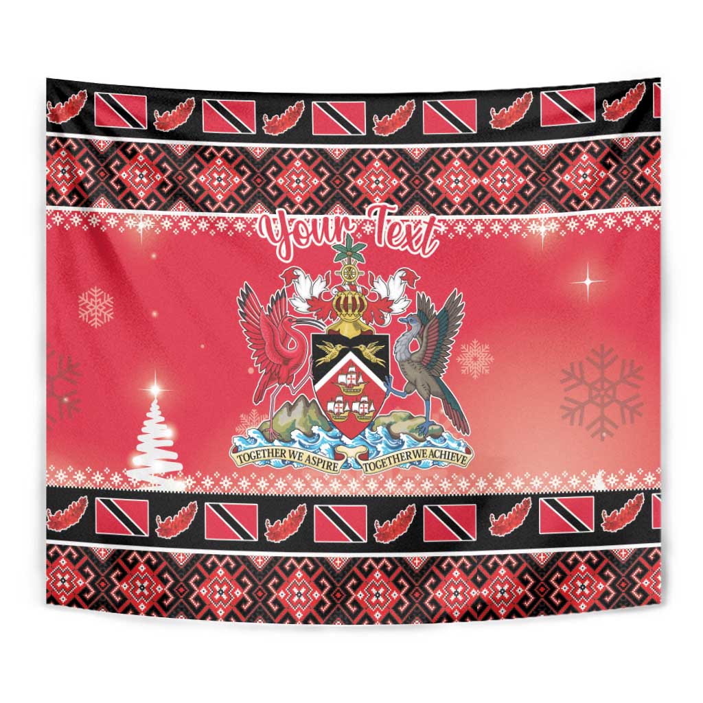 Personalized Trinidad and Tobago Christmas Tapestry Coat Of Arms Seamless Pattern - Wonder Print Shop