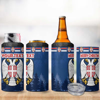 Personalized Serbia Christmas 4 in 1 Can Cooler Tumbler Coat Of Arms - Blue Version - Wonder Print Shop