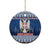 Personalized Serbia Christmas Ceramic Ornament Coat Of Arms - Blue Version - Wonder Print Shop