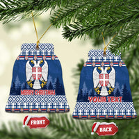 Personalized Serbia Christmas Ceramic Ornament Coat Of Arms - Blue Version - Wonder Print Shop