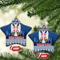 Personalized Serbia Christmas Ceramic Ornament Coat Of Arms - Blue Version - Wonder Print Shop