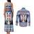 Personalized Serbia Christmas Couples Matching Tank Maxi Dress and Long Sleeve Button Shirt Coat Of Arms - Blue Version - Wonder Print Shop