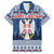Personalized Serbia Christmas Family Matching Puletasi and Hawaiian Shirt Coat Of Arms - Blue Version - Wonder Print Shop