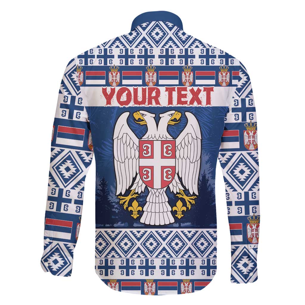 Personalized Serbia Christmas Family Matching Summer Maxi Dress and Hawaiian Shirt Coat Of Arms - Blue Version - Wonder Print Shop