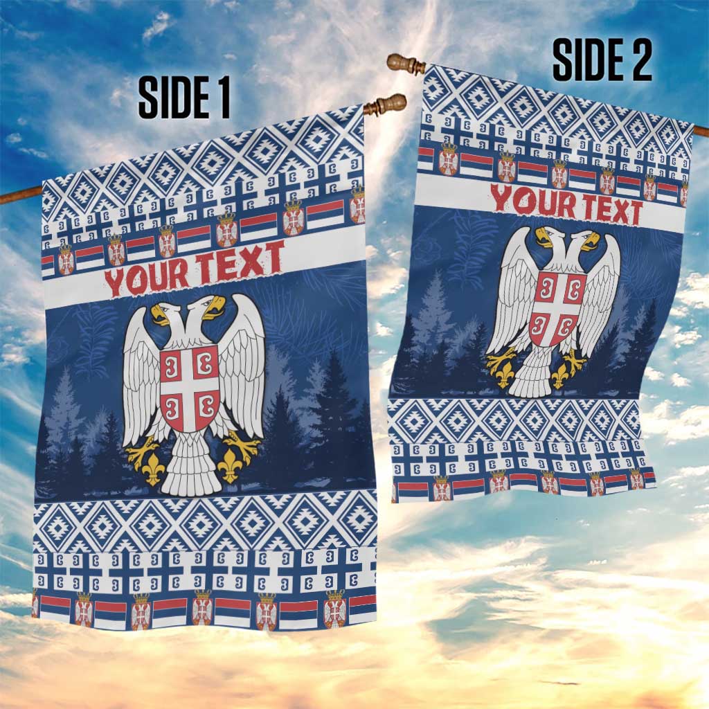 Personalized Serbia Christmas Garden Flag Coat Of Arms - Blue Version - Wonder Print Shop