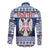 Personalized Serbia Christmas Long Sleeve Button Shirt Coat Of Arms - Blue Version - Wonder Print Shop