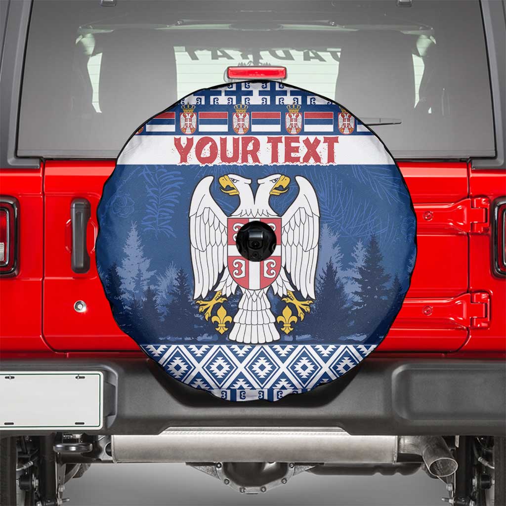 Personalized Serbia Christmas Spare Tire Cover Coat Of Arms - Blue Version - Wonder Print Shop