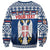 Personalized Serbia Christmas Sweatshirt Coat Of Arms - Blue Version - Wonder Print Shop