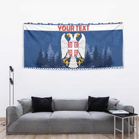 Personalized Serbia Christmas Tapestry Coat Of Arms - Blue Version - Wonder Print Shop