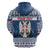 Personalized Serbia Christmas Zip Hoodie Coat Of Arms - Blue Version - Wonder Print Shop