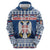 Personalized Serbia Christmas Zip Hoodie Coat Of Arms - Blue Version - Wonder Print Shop