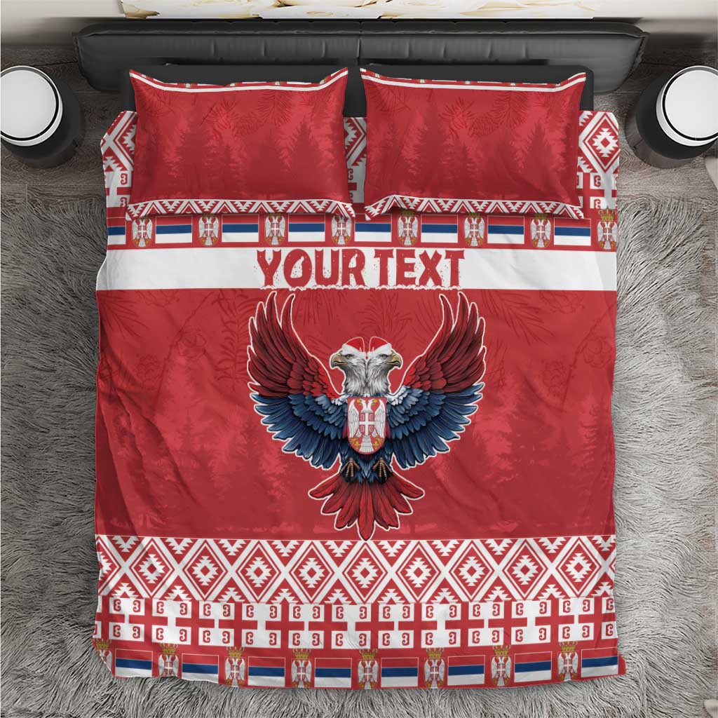 Personalized Serbia Christmas Bedding Set Double-Headed Eagle - Red Version - Wonder Print Shop