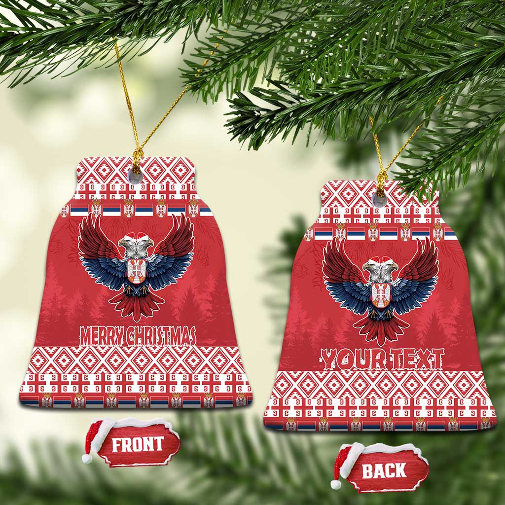 Personalized Serbia Christmas Ceramic Ornament Double-Headed Eagle - Red Version - Wonder Print Shop