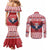 Personalized Serbia Christmas Couples Matching Mermaid Dress and Long Sleeve Button Shirt Double-Headed Eagle - Red Version