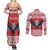 Personalized Serbia Christmas Couples Matching Summer Maxi Dress and Long Sleeve Button Shirt Double-Headed Eagle - Red Version - Wonder Print Shop