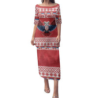 Personalized Serbia Christmas Family Matching Puletasi and Hawaiian Shirt Double-Headed Eagle - Red Version - Wonder Print Shop