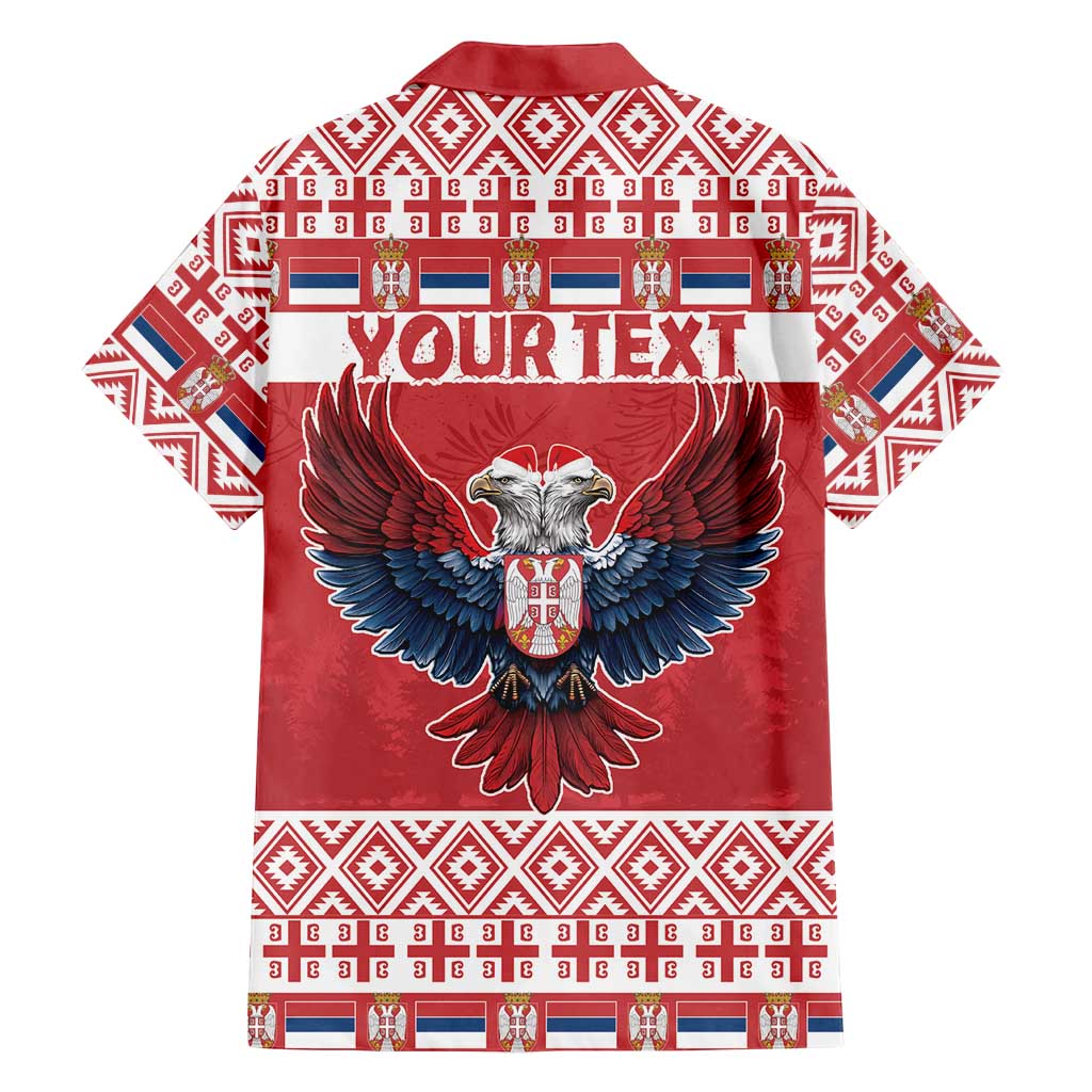 Personalized Serbia Christmas Family Matching Summer Maxi Dress and Hawaiian Shirt Double-Headed Eagle - Red Version - Wonder Print Shop