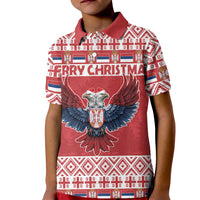 Personalized Serbia Christmas Kid Polo Shirt Double-Headed Eagle - Red Version - Wonder Print Shop