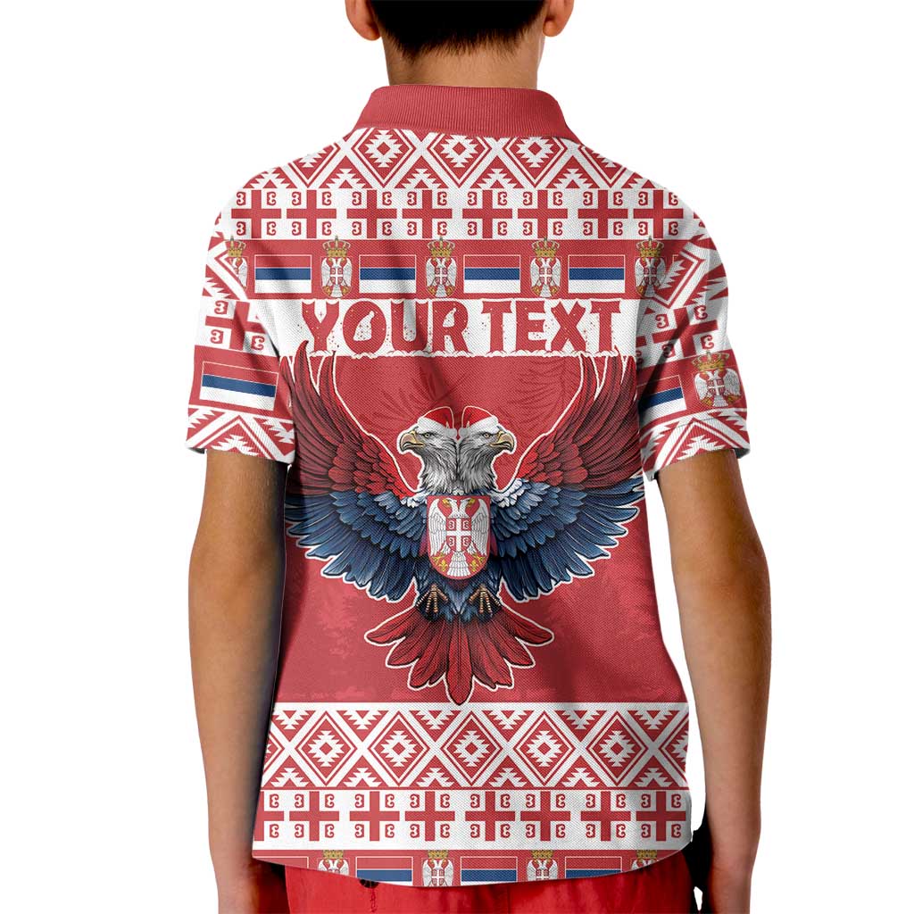 Personalized Serbia Christmas Kid Polo Shirt Double-Headed Eagle - Red Version - Wonder Print Shop