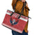 Personalized Serbia Christmas Leather Tote Bag Double-Headed Eagle - Red Version - Wonder Print Shop