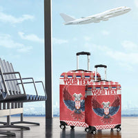 Personalized Serbia Christmas Luggage Cover Double-Headed Eagle - Red Version - Wonder Print Shop