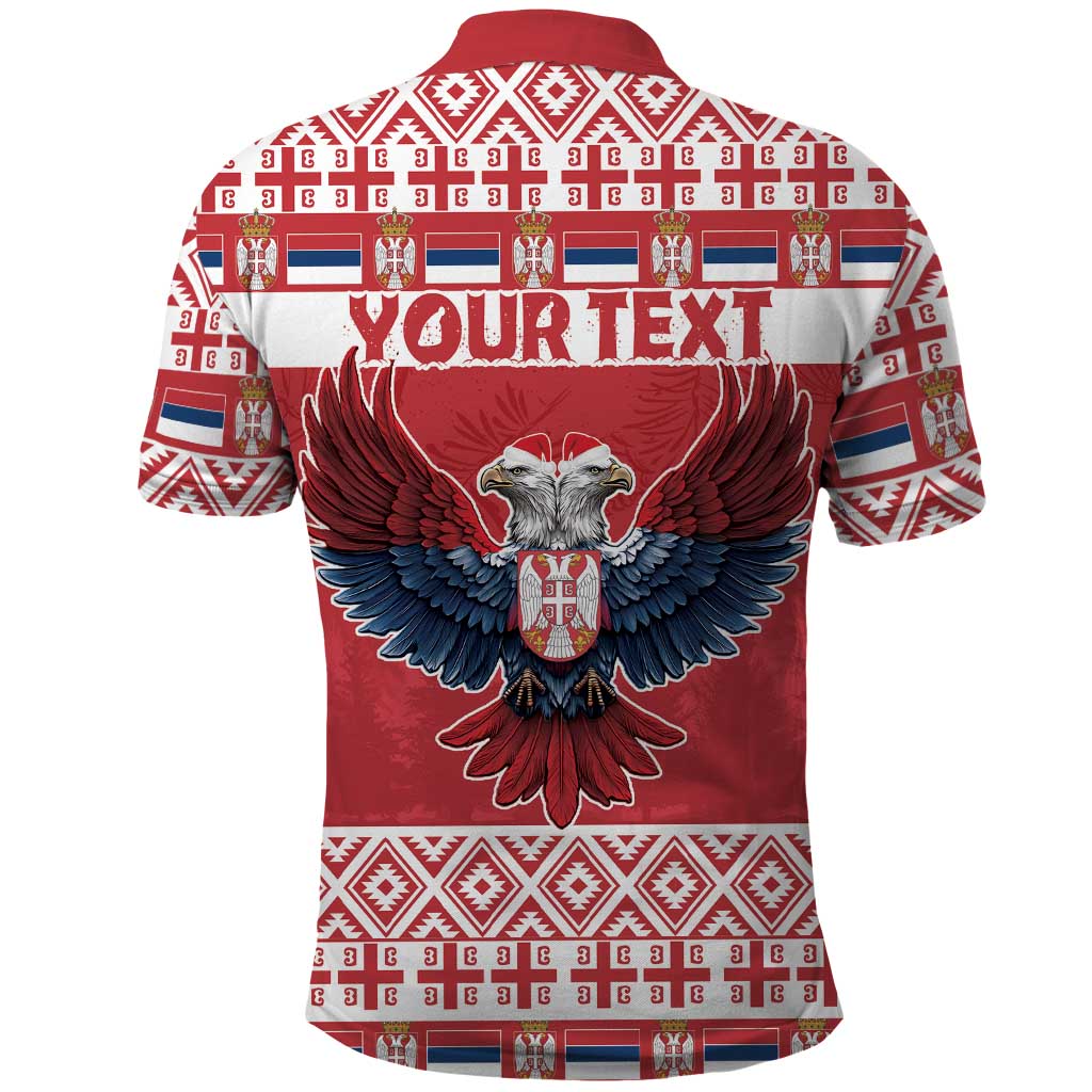 Personalized Serbia Christmas Polo Shirt Double-Headed Eagle - Red Version - Wonder Print Shop