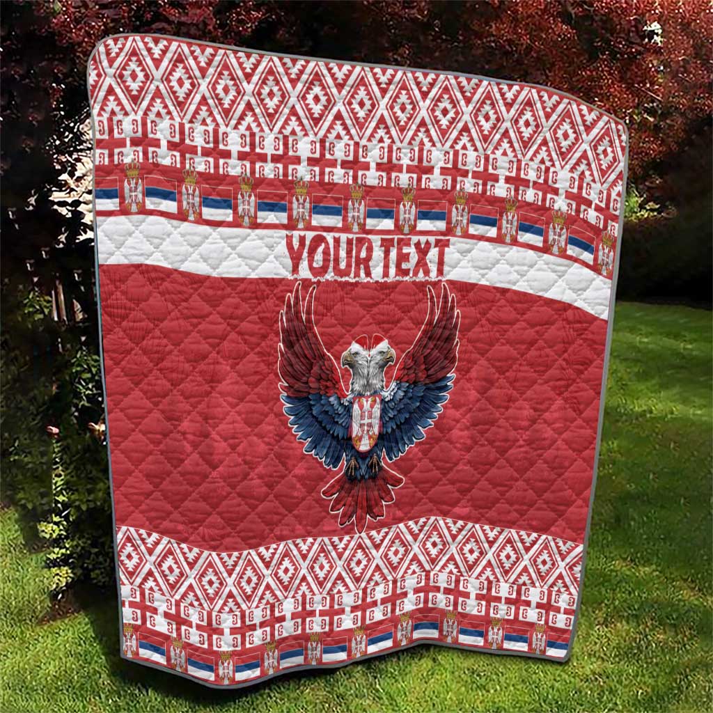 Personalized Serbia Christmas Quilt Double-Headed Eagle - Red Version - Wonder Print Shop
