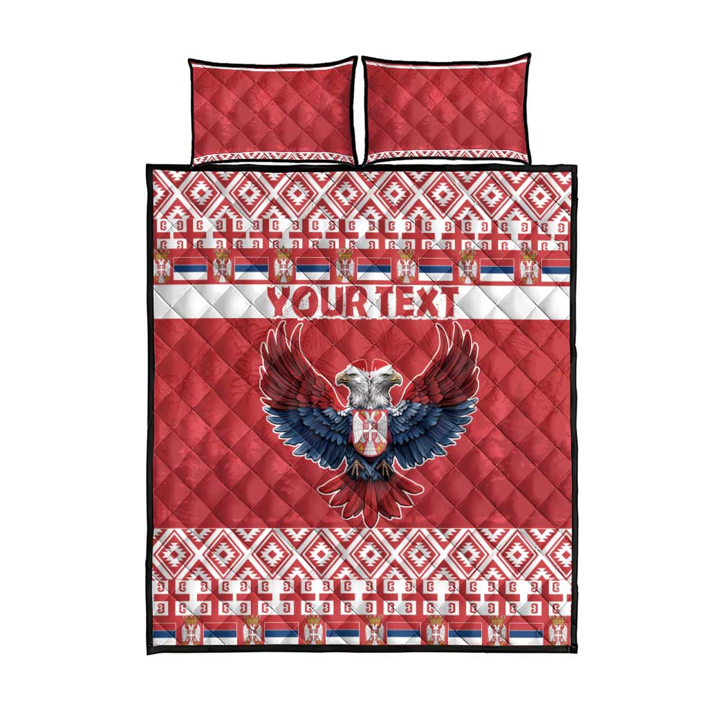 Personalized Serbia Christmas Quilt Bed Set Double-Headed Eagle - Red Version - Wonder Print Shop
